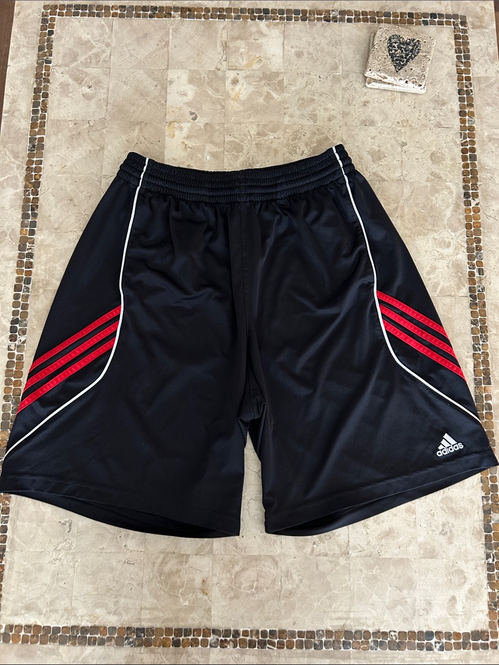 Vintage Adidas Black and Red Athletic Basketball Shorts Men’s Size L